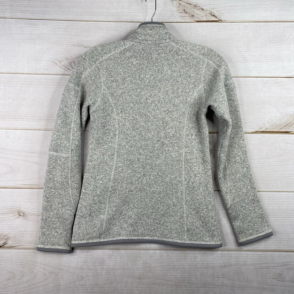 Patagonia Fleece Womens XS Gray Sweater Quarter Zip Custom Logo Pullover Knit - Picture 9 of 9
